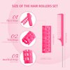 Syhood 24 Pcs Snap Hair Roller, Small Plastic Hair Rollers Hair Curlers with Rat Tail Comb for Short Hair Long Hair Styling Tool(0.59 x 2.28 Inch,Pink)