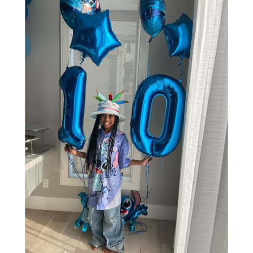 Navy Blue Number 10 Balloon 40 inch, 10 Number Balloons, 10th Navy Blue Birthday Decorations, 10 Year Old Girls Boys Blue Party Supplies