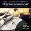 Cheers to 20 Years Cocktail Napkins | Happy 20th Birthday Decorations for Men and Women and Wedding Anniversary Party Decorations | 50-Pack 3-Ply Napkins | 5 x 5 inch Folded (White)