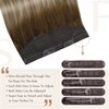 Fshine Hair Extensions Real Human Hair Balayage Walnut Brown to Ash Brown and Butter Blonde 18 Inch Invisible Wire Hair Extensions Straight Human Hair Layered Hairpiece 80g Hair Extensions Clip Ins
