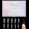 500Pcs Coffin Nail Tips Ballerina Full Cover Clear Nails for Acrylic False Nail Tips, 10 Sizes