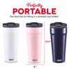 DASH 20oz Tumbler with Spill-Proof Lid and Straw, Stainless Steel Vacuum Insulated Coffee Tumbler Cup, Double Wall Powder Coated Travel Mug - Rose