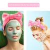 WHAVEL 6 Pack Pink Spa Headband Makeup Headbands Soft Skincare Headbands Bow Face Wash Headbands Shower Headbands Fluffy Head Wraps Hair Band for Washing Face