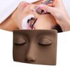 Lash Mannequin Head, Silicone Lash Extension Supplies with 3 Pairs Replaced Eyelid, Removable Realistic Eyelids with Eyelash Mannequin for Lash Practice, Makeup Eyelash Extensions (Dark Brown)