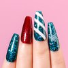 AIMEILI Soak Off U V LED Gel Nail Polish - Diamond Glitter Teal Blue Green (044) 10ml