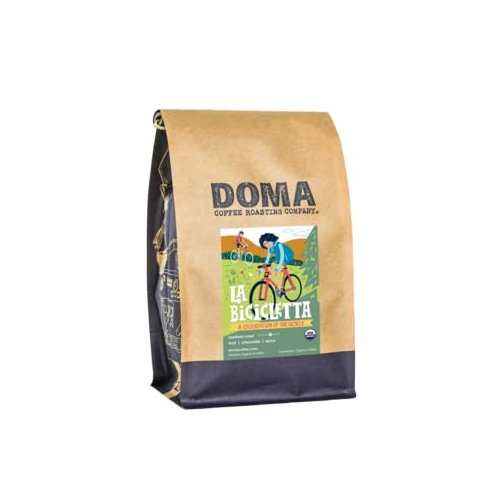 Doma Coffee "La Bicicletta Organic Blend" Medium Roasted Fair Trade Organic Whole Bean Coffee - 2 Pound Bag