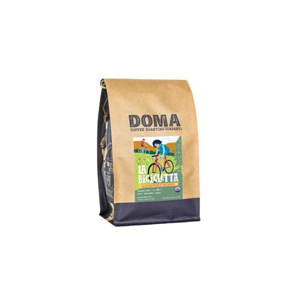 Doma Coffee "La Bicicletta Organic Blend" Medium Roasted Fair Trade Organic Whole Bean Coffee - 2 Pound Bag