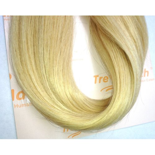 TRESSMATCH 20"-22" Remy Human Hair Clip in Extensions Thick to Ends Light/Bleach Blonde (Color #613) 9 Pieces(pcs) Full Head Set [Weight:4.4oz/125grams) …