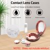 Aukvite Contact Lens Case, Portable Contact Lens Box Kit with Mirror, Travel Contact Len Case Durable Compact Soak Storage Kit with Solution Bottle Tweezers Container Remover Combo Pattern