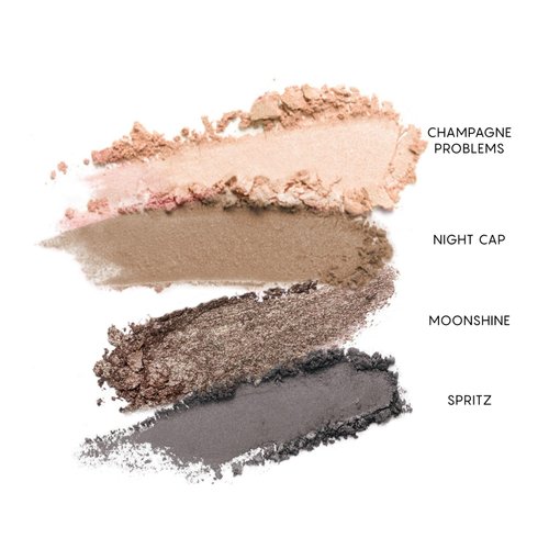 HALEYS Re-play Just Drinks Eyeshadow Quad, Essential Smokey Eye Palette, User-Friendly, Longwear, Pigmented, Buildable, Blendable, Talc-Free, V + CF