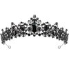 Baroque Black Crown for Women Vintage Black Tiaras with Gemstones for Prom Birthday Party Quinceanera Pageant Halloween Costume Headpieces Crystal Tiaras