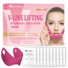 HUGROSE Double Chin Mask, 10PCS V-LINE Lifting Mask, V Shape Face Tape Chin and Neck Mask for Skin Firming, Toning Hydrogel Collagen Face Mask with Hyaluronic Acid & Aloe Vera