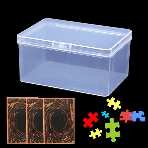 2PCS Clear Plastic Deck Card Storage Box,Plastic Card Boxes,Collectible Trading Card Cases, Card Case Holder,Plastic Storage Containers Box for Game Card,Puzzle, chess pieces and other accessories