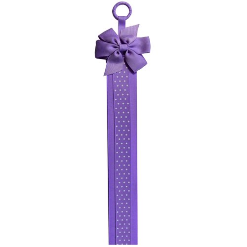 Boutique Hair Clip & Hair Bow Holder (Lavender Bow/Lavender Dot Ribbon)
