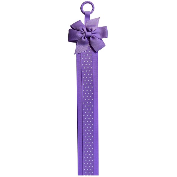 Boutique Hair Clip & Hair Bow Holder (Lavender Bow/Lavender Dot Ribbon)