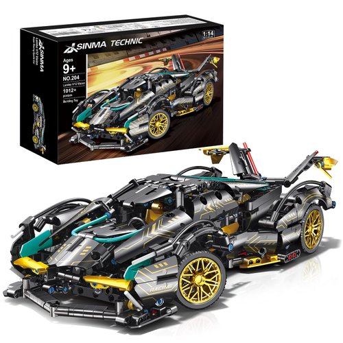 JSINMA Technic Sports Car Building Blocks Toys Boys or Adults Kits 1:14 MOC Lambo V12 Building Set Speed Champions Raceing Car Model Vehicle Set,Collectible Race Car for 10 12 14+ Year Boys(1012pcs)