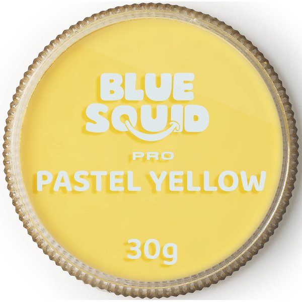 Blue Squid PRO Face Paint - Pastel Yellow (30gm), Professional Water Based Single Cake Face & Body Paint Makeup Supplies for Adults Kids Halloween Facepaint SFX Water Activated Face Painting Non Toxic