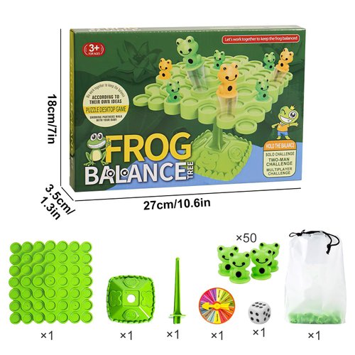 Yeopopshop Frog Balance Game，Balance Board Game，Two-Player Balanced Tree Board Game, Montessori Frog Balance Tree Educational Toys, Children Desktop Game Gift for Boys Girls
