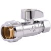 SharkBite 1/2 x 3/8 Inch Compression Straight Stop Valve, Quarter Turn, Push to Connect Brass Plumbing Fitting, PEX Pipe, Copper, CPVC, PE-RT, HDPE, 23037-0000LF
