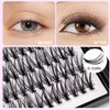Dedila 8-20mm Available 200Pcs Handmade Natural long 20Roots Black Soft Individual False Eyelashes Fluffy Cross Makeup Cluster Eyelashes Thickness 0.07mm D Curl Eye Lashes Extensions (15mm)
