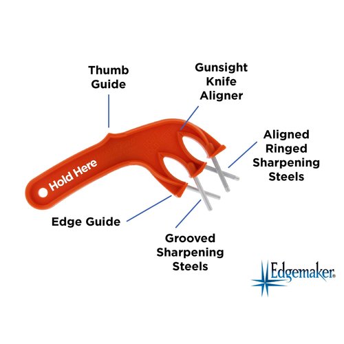 The Edgemaker Knife Sharpener Pro 331- Perfect for Sharpening & Honing any Blade, Durable, Safe & Easy to Use- Orange