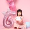 HIBILDER 2PCS Pink Number 6 & Mini Bow Balloon, 40in Birthday Party Decorations, Girls 6th Party Supplies, Safe Aluminum Foil Material