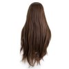 Kalisa Brown Lace Front Wigs Brown High Density Synthetic Wig Long Straight Brown Natural Color Glueless Wig Brown Wigs for Women Heat Resistant Fiber Soft Wigs for Daily Party 26Inch