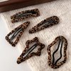 2 Pcs Brown Cheetah Hair Clip Cut Out Geometric Bangs Clips Side Clips Suitable for Women and Girls to Wear in Any Occasion(YD)