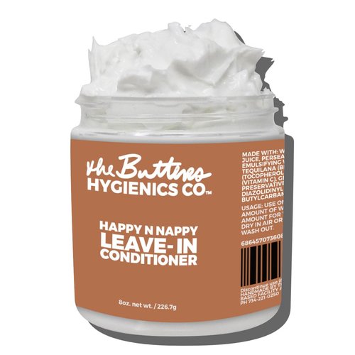 The Butters Hygienics Co Happy N Nappy Deep Conditioning Leave-In | Avocado Oil, Agave for kinky, nappy, wavy, natural, black hair
