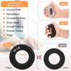 Grip Strength Trainer Kit with Hand Gripper Strengthener, Finger Exerciser, Forearm Workout Ring, Double-Sided Finger Stretcher(Gripster) and Stress Relief Ball (black grey)