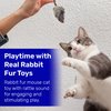Kats'N Us Real Rabbit Fur Mouse Cat Toy - 10 Pak Rattle Sound