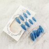 KKUUOO Blue Cat Eye Press on Nails Almond Fake Nails Gradient Acrylic Nails with Glitter Full Cover False Nails Glossy Stick on Nails Reusable Artificial Nails Jelly Press on Nails for Women Girls