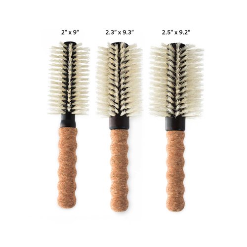Dom Dom Round Boar/Nylon Bristle Hair Brush Trio