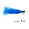 Alive Witch Lure Bait Fishing Lure Bullet Head 0.35 Ounce with Mylar Flash Skirted Hair 5pcs/lot (Blue)