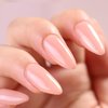FANNEST Rubber Base Gel Polish,Elastic Base Coat,Sheer Clear Nude Pink Color Nail Polish,LED/UV Soak Off for Nail Strengthener/Extension,Base color gel.