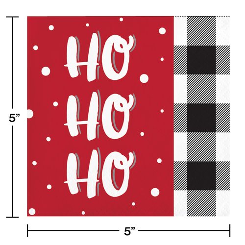 Creative Converting Santa Fun Beverage Napkins, 5", Multi-color