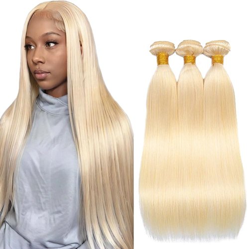 Blonde Bundles 613 Straight Human Hair Bundles Brazilian Blonde Straight Bundles Human Hair Unprocessed Virgin Hair 3 Bundles 16 18 20 Inch 613 Bundles Remy Hair Extensions