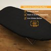 12.5 X 32 inch Smart Table Top Ironing Board Cover and Pad with Standard Size, Fits Small, Mini Board, Easy Placement, Extra Thick Padding, Elastic Cord, Heat Reflective (Black, 12.5" X 30")