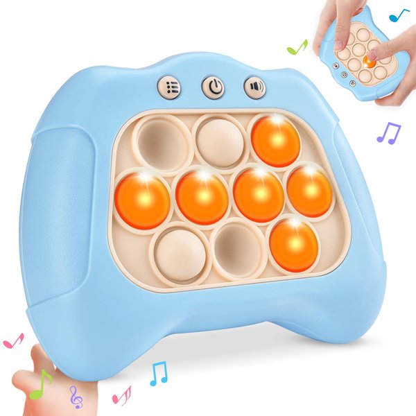 Upgraded Fast Push Game for Kids 6-12, Pop Sensory Fidget Toys for Kids 8-12 Exercises Reaction Birthday Gifts for Boys and Girls Ages 3-12 Years Old & Up(Blue)