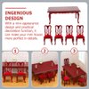1 Set Vintage Dining Chair Set Mini Furniture Miniature Toy Miniature Furniture Miniature Table Stool Miniature House Table Chairs Furniture Model Tiny House Furniture