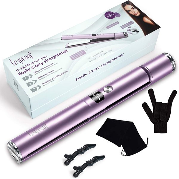 VillaCool 2 in 1 Professional Hair Straightener and Curling Iron Combo, Round Flat Iron for Straightening and Curling