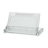 SOURCEONE.ORG Deluxe Flip Up Clear Acrylic Business Card Holder Display - Portable Style