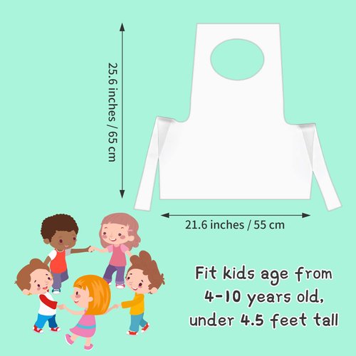 HKACSTHI 100 Pieces Disposable Aprons for Kids Aprons Kids Craft Aprons Kids Cooking Apron Disposable Paint Smocks Child Apron for Painting Child Art Apron