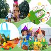 24 Pcs Dinosaur Party Favor Bags with Handles Dinosaur Birthday Party Supplies Dino Non Woven Goodie Bags Reusable Dinosaur Gift Bag for Kids Boys Girls Candy Goody Bags Birthday Decoration (Vivid)