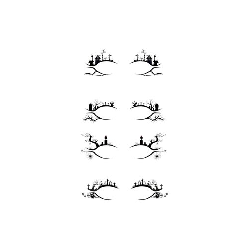 AUOCATTAIL Halloween Eyeliner Stickers Eye Shadow Stickers Face Temporary Tattoos Decals Spider Web Makeup for Women Girls 4 Pairs