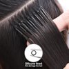 Medsuo 200pcs Silicone Lined Nano Rings Beads Links for Nano Tip Hair Extensions Nano Beads 3.0mm(OD) 1.0mm(ID) 2.0mm(L) 5 Color Optional - Black