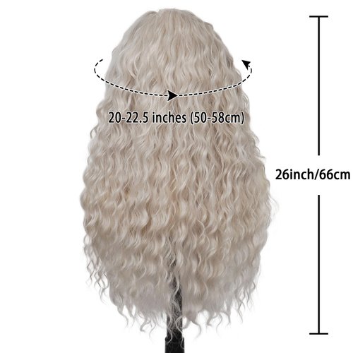GNIMEGIL Curly Blonde Wig for Women Long Curly Wig Natural Wave Hair Realistic Wigs for White Women Cosplay Party Theater Costume Wig