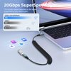 SinLoon Coiled USB C to USB C Cable USB 3.2 Type C 20Gbps PD 100W 8K@60Hz Fast Charging Data Cable for Phone, Tablet and Other USB Devices C-1.8M (Male to F)