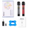 Wireless Microphone, Bietrun UHF Metal Dual Handheld Cordless Dynamic Mic System with Rechargeable Receiver, 1/4‘’Output, for Karaoke, Church, Speech, Wedding, Party Singing(160 ft Range)-Auto Connect