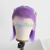 Aprilhair Pre-plucked Purple Bob Lace Front Wigs Glueless 130% Density Short Cut Straight Brazilian Virgin Human Hair With Baby Hair Full And Thick (12 inch)
